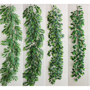 Guirlande de vigne artificielle, fausse vigne de Ruscus italienne, guirlande de verdure, feuilles vertes en soie, plantes artificielles, verdure pour la décoration - Product Image 3