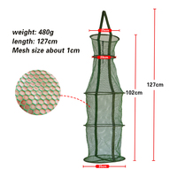 Haute qualité 480g 127cm Nylon maille filet de pêche panier pliant crabe Cage filets de pêche homard Aquaculture piège