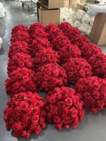 Bola Bunga Artifisial Merah EG-FB-RD02 untuk Dekorasi Pernikahan, Latar Belakang Fotografi, dan Hiasan Tempat Pernikahan