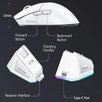 Mouse Gaming Optik Ringan Free Wolf X2 Wireless Tri-mode PAW3311 24000DPI RGB dengan Charging Base Ergonomis dan Dapat Diprogram