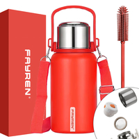 Bouteille d'eau légère pour enfants, durable, à double paroi, en acier inoxydable 18/8, avec bec verseur, flasque isotherme sous vide, 12-24 heures