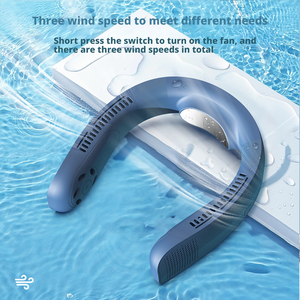 Portátil elétrico USB dobrável 3 velocidades de refrigeração pescoço ventilador Wearable Mini ar condicionado para uso ao ar livre - Product Image 2