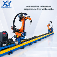 Robot de soudage collaboratif sans programmation, rail au sol de 20 m pour la fabrication de structures métalliques en acier