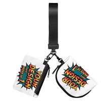 Gelang Tangan Mini Zip Double Pocket Berkualitas Tinggi, Cetak Sesuai Pesanan, Tahan Air, Bahan Polyester, Stylish, Praktis untuk Olahraga