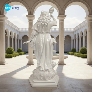 Statua della Dea Libertà in Granito Bianco Lucidato Intagliato a Mano, Design Europeo, <span class=keywords><strong>per</strong></span> Esterni, Chiese e Giardini - Product Image 2