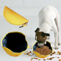 Bol de nourriture pliable pour animaux de compagnie, en tissu Oxford imperméable, avec fermeture éclair, pliable