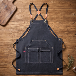 Tablier de travail moderne en toile de coton Danya avec logo personnalisé, ajustable, imperméable, sans manches, pour barista, artiste, chef de cuisine, avec poches pour outils, pour hommes - Product Image 3