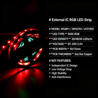 Wifi Alexa 5m Wholesale Addressable s Type Led Strip 5050 Smd Ws2811 Rgbw Led Strip 12v Waterproof Rgb Strip Light