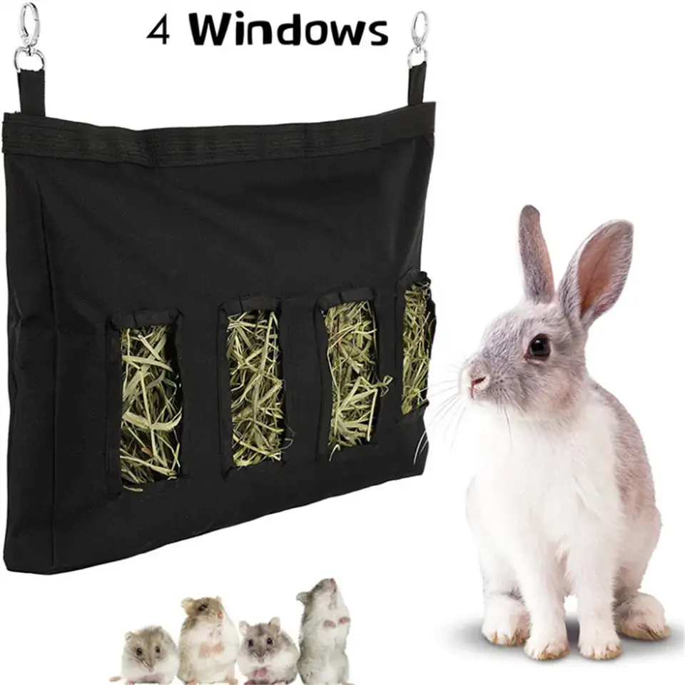 छोटे जानवर लटका पालतू खरगोश भोजन बैग पालतू जानवर फीडर घास बैग