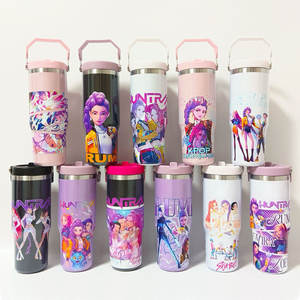 Kawaii Anime Kpop Demon Hunters Water Bottle Double Wall Vacuum Tumbler Children's <b>Reusable</b> Travel School Student Drink <b>Cup</b> - Product Image 1