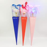 Rose Lumineuse Galaxy en Cristal Doré, Rose LED, Fleur Lumineuse, Cadeaux pour Invités, Petites Amies, Promotion avec Boîte