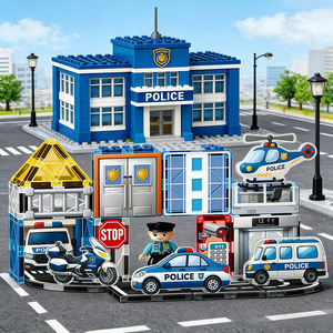 Bloques de Construcción de 7.5 cm, Rompecabezas Educativo 3D STEM de 33 Piezas, Estación de Policía - Product Image 4