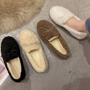 Mocassini da ufficio comodi da donna in pile foderati in pelliccia scarpe eleganti e oxford-modello LK602 - Product Image 1