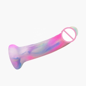 फैक्टरी प्रत्यक्ष बिक्री इंद्रधनुष धुआं अनाज तरल सिलिकॉन Dildo के रंगीन वयस्क सेक्स खिलौना के लिए अनुकूलित बड़ा dildos के महिला - Product Image 5