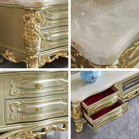 Table basse classique de style européen, en bois massif sculpté, avec tiroir, pour la décoration de la maison