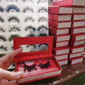थोक 25 मिमी की पलक के मामले में गैंडा हीरा पैकेजिंग बॉक्स अनुकूलन योग्य ओम फुल स्ट्रिप पलकों - Product Image 2
