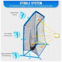 Cage d'entraînement de baseball professionnelle 7x7 pieds avec cadre métallique pour frapper, lancer et récupérer, filet de baseball