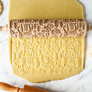 Tùy chỉnh khắc gỗ cán Pin-Rắn gỗ khuôn mẫu bột lăn để nướng, OEM ODM dịch vụ với logo - Product Image 3