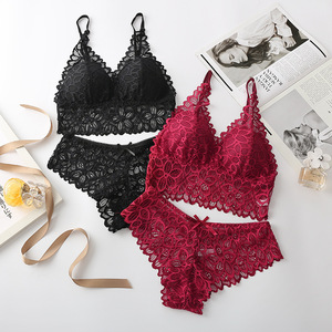 <span class=keywords><strong>Ensemble</strong></span> soutien-gorge triangle rembourré taille haute pour femme, lingerie sexy en dentelle push-up pour petites poitrines, grandes tailles, <span class=keywords><strong>sous</strong></span>-vêtements anti-affaissement, export - Product Image 4