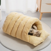 Sac couchage chat ferme epais chaud hiver villa chat nid sommeil coton PP confortable lit chat pour chats
