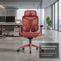 Chaise de bureau AOR avec structure en alliage d'aluminium, roulettes silencieuses, dossier réglable, soutien lombaire, vente en gros usine