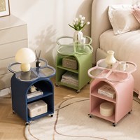 Table d'appoint portable moderne et minimaliste en acier, petite table à thé créative pour canapé, chevet ou balcon, rouge