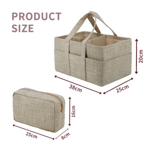 Organisateur de couches pour bébé personnalisé pour <span class=keywords><strong>table</strong></span> à <span class=keywords><strong>langer</strong></span>, panier de rangement pour couches et lingettes pour bébé, rangement portable pour couches - Product Image 2