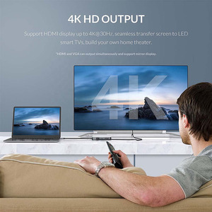 พอร์ต USB C TO PD USB 3.0 HD-Mi VGA SD TF Docking Station ฮับ USB 9 in 1สำหรับแล็ปท็อปโทรศัพท์ - Product Image 3