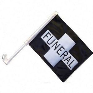 Support de drapeau en plastique personnalisé pour voiture funéraire, en polyester, pour processions sportives - Product Image 6