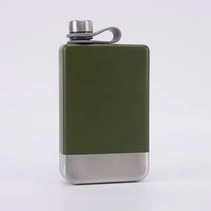 9oz Black Stainless Steel Square <b>Water</b> Liquor Whisky Alcohol Pocket Hip Flasks With <b>Custom</b> Laser Logo - Product Image 2