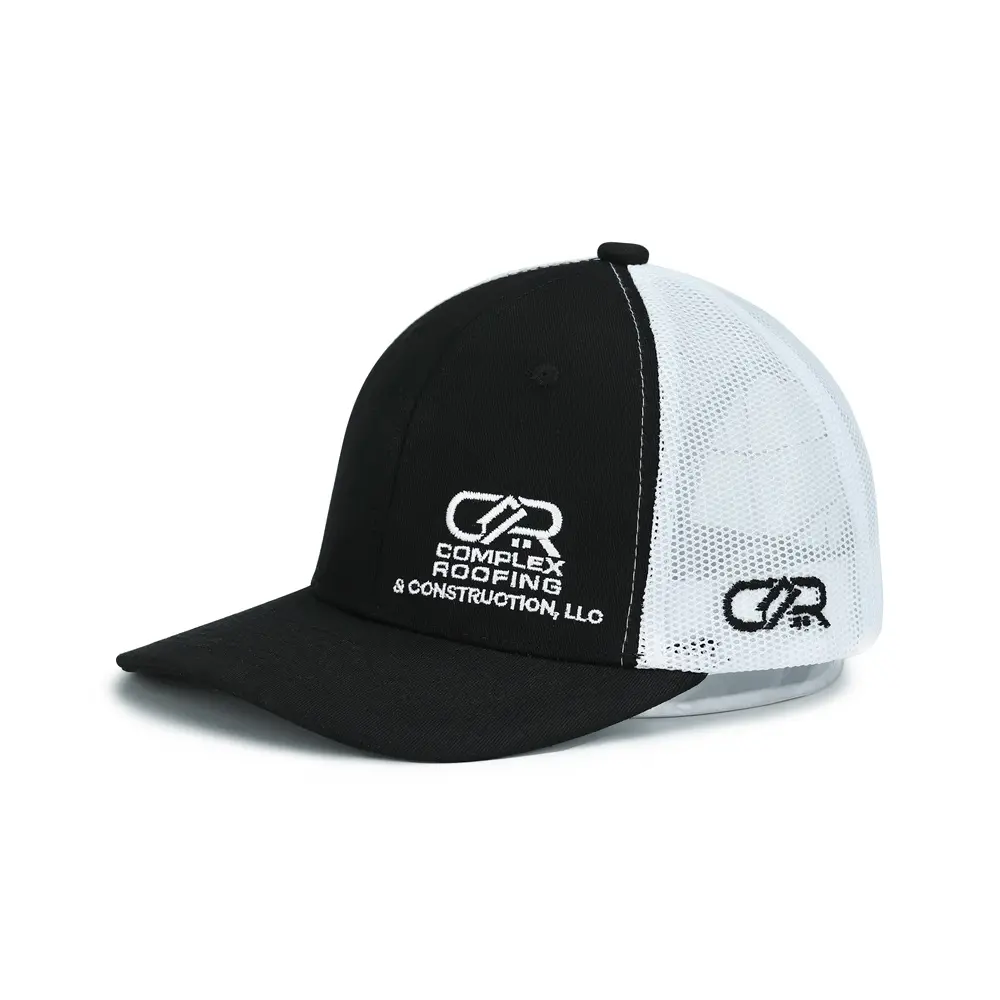 Cheap Custom High Quality Embroidered Logo black and white Mesh Adjustable Trucker Caps Hats