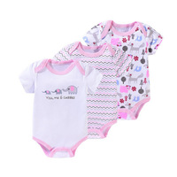Set baju monyet bayi katun baru musim panas 2024 untuk anak laki-laki dan perempuan usia 0-1 tahun Jumpsuit bayi dengan kancing penutup penjualan lintas batas