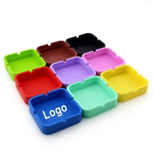 Silicone Ashtray for Cigarettes Ash Tray Smoking Cigar For Indoor And Outdoor Use With 4 Lighter Rest