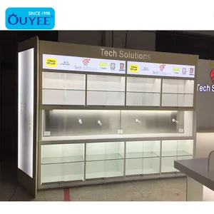 Retail Store Design Mobile Phone Wooden Display Cabinet Cell Phone Shop Counter Design Store Counter For Mobile Shop