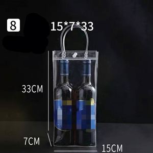 Promotionele Aangepaste Logo Tube Handvat Transparante Pvc Wijn Ijszak Chill Bags Verpakking Transparant Cadeau Voor Gasten - Product Image 1