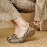 Mocassins plats pour femmes à imprimé léopard d'automne, semelle souple, style français élégant, chaussures de ballet décontractées