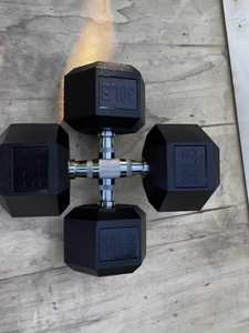 Ensemble d'<span class=keywords><strong>haltères</strong></span> hexagonales en caoutchouc pour salle de sport commerciale, poids libres de 2,5 kg à 50 kg, augmentation de 2,5 kg pour l'exercice en salle de sport, <span class=keywords><strong>haltères</strong></span> hexagonales - Product Image 4