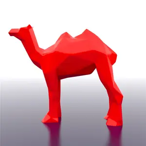 고품질 수지 섬유유리 동물 예술가 동상 실물 크기 낙타 조각품