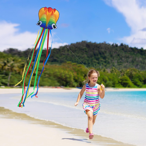 ว่าวปลาหมึก 3 มิติขนาดใหญ่ พร้อมหางยาว ง่ายต่อการเล่น เหมาะสำหรับทริปไปชายหาด กิจกรรมครอบครัว และเกมส์ต่างๆ - Product Image 1