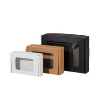 Boîte en carton avec fenêtre transparente en PVC, emballage cadeau personnalisé en kraft blanc ou noir, boîte d'expédition