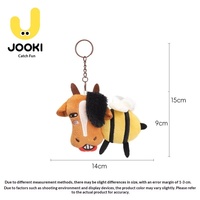 Jolie figurine en peluche polyester Taureau et Abeille avec rembourrage en coton PP, porte-clés amusant pour sac, cadeau d'anniversaire pour filles