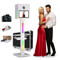 Machine photo instantanée DSLR en bois grainé de 15,6 pouces avec Wi-Fi pour événements festifs