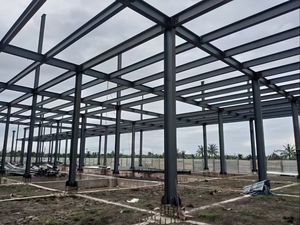 Prefab <strong>Steel</strong> Warehouse Halls Designed For Large Span Industrial Storage