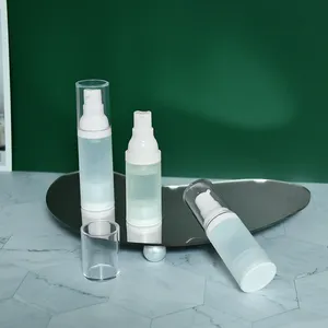 Clear Frosted Acryl Plastic 15 30 50 Ml Vacuüm Airless Pomp Fles Lotion Zonnebrandcrème Verpakking Fles Met Pomp