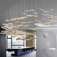 Lustres à feuilles nordiques Restaurant plafond Art décorations Design feuilles chaîne suspendus ornement hôtel pour hall
