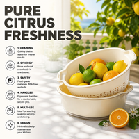 Colador de Cocina Nutritivo con Estructura Desmontable y Mango Ergonómico para Almacenamiento de Frutas