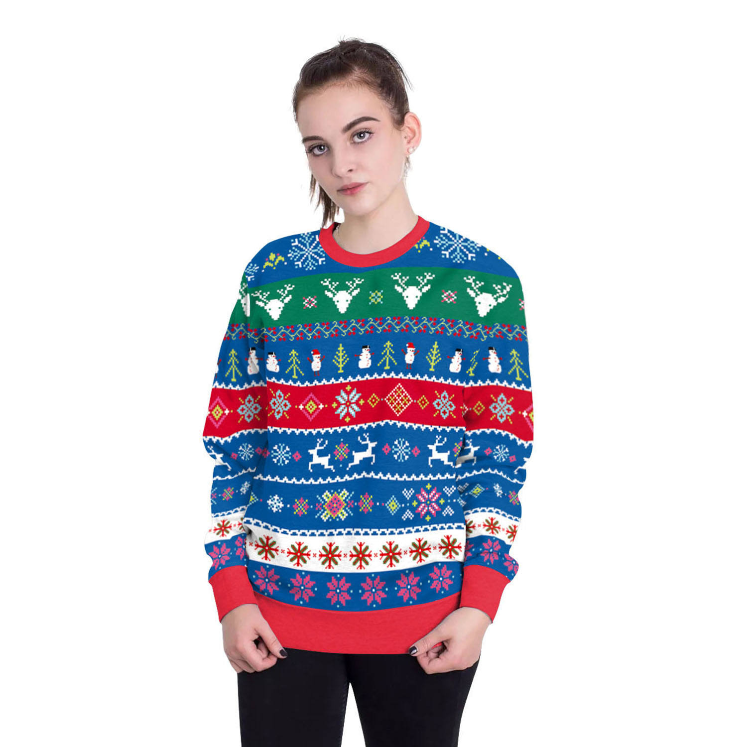 Christmas Element Pattern Sweater