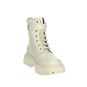 Bottes de combat pour filles, beiges, à lacets avec boucle, bottines à semelle épaisse - Product Image 5