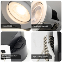 Nouveau Spot LED Encastrable Ultra-Mince à Angle de Faisceau de 60 Degrés, Orientable, avec 4 Températures de Couleur (CCT) Modifiables
