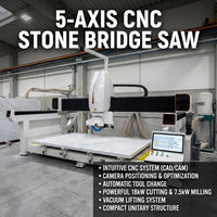 Machine de découpe de pierre CNC à 5 axes pour granit et marbre, type pont, avec contrôleur PLC, Italie